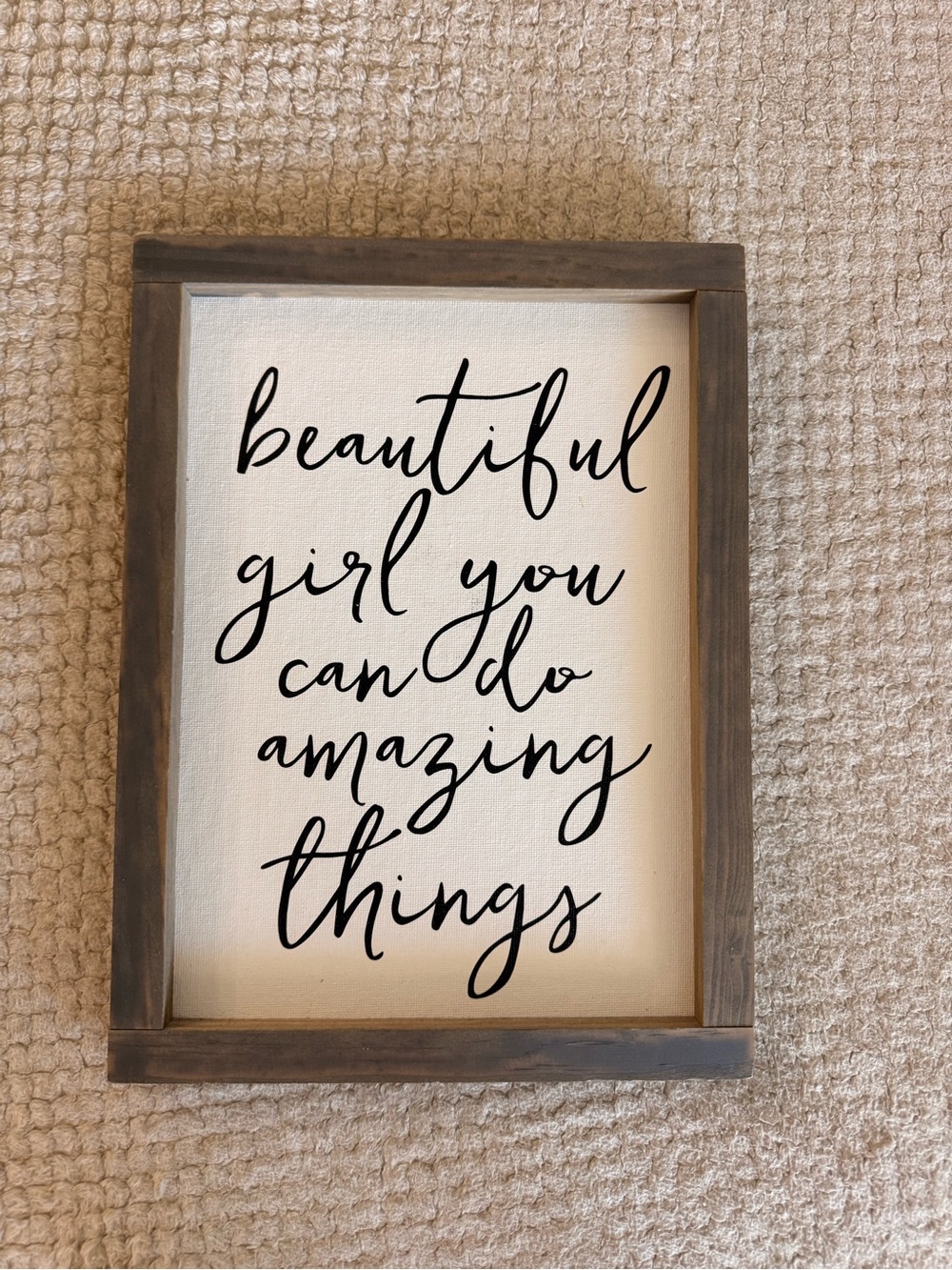 InWall Canvas Sign in White and Black